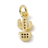 Brass Micro Pave Clear Cubic Zirconia Cactus Charms ZIRC-F132-67G-2