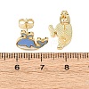Brass Enamel Stud Earrings LS-EJEW-B152-01G-03-5