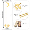 Brass Moon & Star Charms Bookmarks AJEW-TAC00030-4