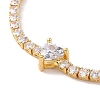 Clear Cubic Zirconia Heart Pendant Necklace with Tennis Chains NJEW-E042-02G-2