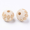 Unfinished Natural Wood European Beads WOOD-S057-021A-2