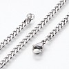 304 Stainless Steel Curb Chain Bracelets BJEW-P236-12P-2
