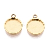 304 Stainless Steel Pendant Cabochon Component STAS-Q113-26B-G-1