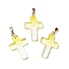 Two Tone Transparent Glass Pendants GLAA-A004-02G-2