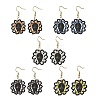 Halloween Gothic Synthetic Turquoise Skull Dangle Earrings EJEW-MZ00807-4