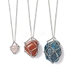 Non-Tarnish 3Pcs 3 Sizes Stainless Steel Macrame Pouch Empty Stone Holder for Necklace Makings NJEW-JN04821-2