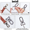 4Pcs Zinc Alloy Swivel Lobster Claw Clasps FIND-SP0005-65B-6