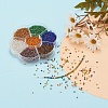 7 Colors Glass Round Seed Beads SEED-YW0001-24A-02-7
