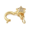 Brass Micro Pave Clear Cubic Zirconia Twister Clasps KK-P293-02C-G-2