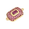 Brass Micro Pave Cubic Zirconia Connector Charms CU-CBAAB9C-01G-03-2