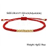 Adjustable Brass Corrugated Round Braided Bead Bracelets for Men Women UH2717-1-4