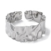 Non-Tarnish 304 Stainless Steel Textured Open Cuff Bangle for Women BJEW-Q770-02P-2