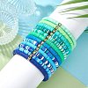 12Pcs 12 Color Polymer Clay Heishi Surfer Stretch Bracelets Set with Plastic Beaded BJEW-JB09547-4