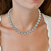 1Pc Heart Zinc Alloy Crystal Rhinestone Cup Chain Tennis Necklaces for Women NJEW-SP0001-06P-7