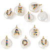5Pcs 5 Styles Natural Cultured Freshwater Pearl Nuggets with Letter Pendants PEAR-TA0001-27-1
