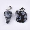 Natural Snowflake Obsidian Pendants G-Q996-01-2