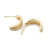 Brass with Clear Cubic Zirconia Stud Earrings EJEW-B035-11KCG-2