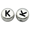 Silver Color Plated Acrylic Horizontal Hole Letter Beads MACR-PB43C9070-K-1