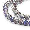 Electroplate Transparent Glass Beads Strands EGLA-T008-23-A02-3