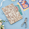 Wooden 2-Ring Loose Leaf Binder Postcard Phote Album Cover DIY-WH0547-234-6