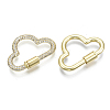 Brass Micro Pave Cubic Zirconia Screw Carabiner Lock Charms ZIRC-N039-006A-NF-2