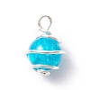 Crackle Glass Beaded Pendants PALLOY-JF01590-3