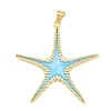 Brass with Enamel Pendants KK-Z145-01G-1
