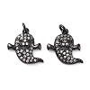 Halloween Rack Plating Brass Micro Pave Clear Cubic Zirconia Pendants KK-M280-04B-1