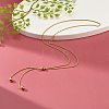 Round Beads Lariat Necklace for Girl Women NJEW-JN03709-2