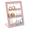 24-Hole Velvet Covered Wood Earring Display Stands EDIS-WH0012-22-1