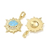 Brass Micro Pave Clear Cubic Zirconia Pendants CU-T001-09G-B-2