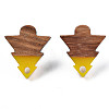 Resin & Walnut Wood Stud Earring Findings MAK-N032-024A-4