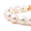 Natural Baroque Pearl Keshi Pearl Beaded Bracelets BJEW-JB05326-02-2