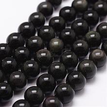 Natural Obsidian Beads Strands G-D838-8mm-04