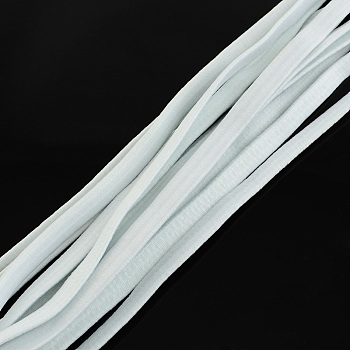 Elastic Cord, with Fibre Outside and Rubber Inside, White, 5mm, about 109.36 yards(100m)/bundle