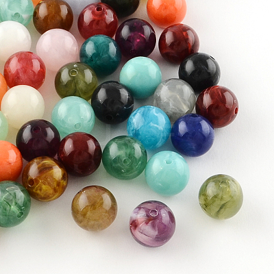 Round Imitation Gemstone Acrylic Beads X-OACR-R029-16mm-M-1