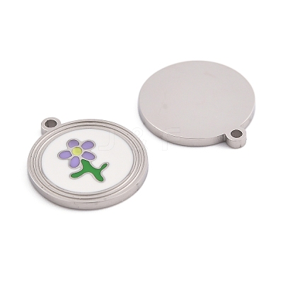 304 Stainless Steel Enamel Pendants STAS-L022-177B-P-1