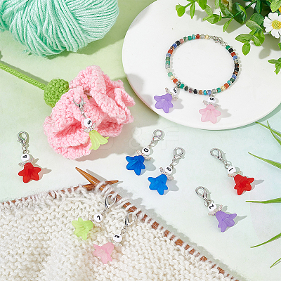 10Pcs 10 Style Number 0~9 Angel Locking Stitch Marker HJEW-PH01604-1