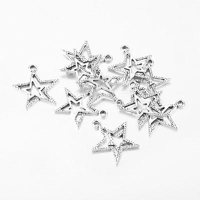 Antique Silver Tibetan Style Star Pendant(Left and Right Random Delivery) X-LF8939Y-1