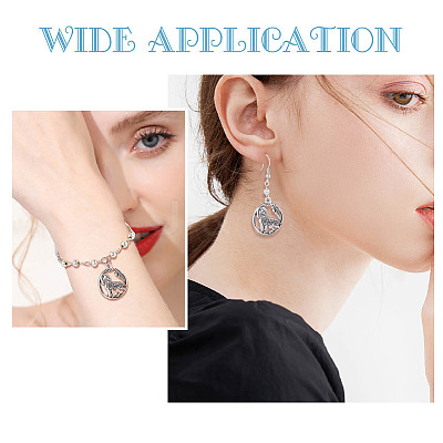 60Pcs Tibetan Style Alloy Howling Wolf Pendants TIBEP-SC0002-66-1