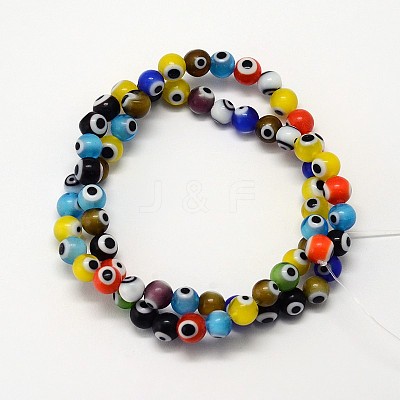 Handmade Evil Eye Lampwork Round Beads X-LAMP-L055-8mm-M-1