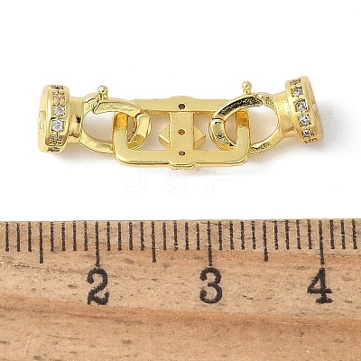 Brass Pave Clear Cubic Zirconia Fold Over Clasps KK-M320-16G-1