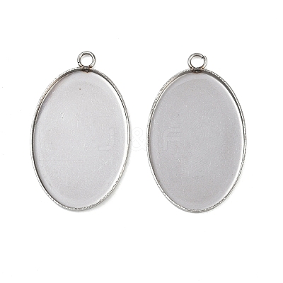 Tarnish Resistant 304 Stainless Steel Pendant Cabochon Settings STAS-K148-03-1