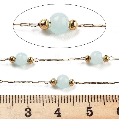 Handmade Round Dyed Natural Malaysia Jade Beaded Chains CHS-P019-08G-B-1