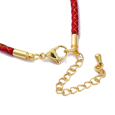 Polyester Cord Braided Bracelet Makings MAK-Z003-01G-01-1