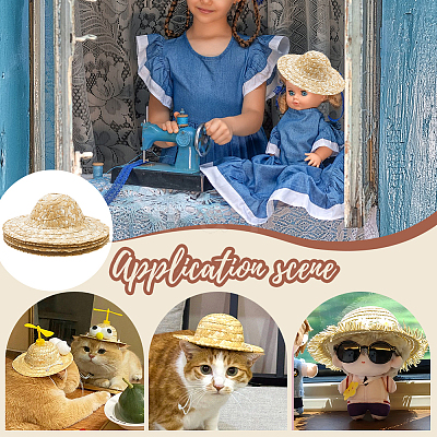 Doll Straw Hat DIY-WH0504-827D-1