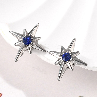 Rhinestone Star Clip-on Earrings EJEW-B116-01P-02-1