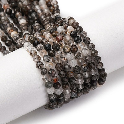 Natural Black Rutilated Quartz Beads Strands LS-G-RM250104-C3-1