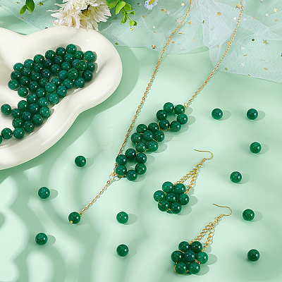 114Pcs Natural Green Onyx Agate(Dyed & Heated) Beads G-PH0002-83-1