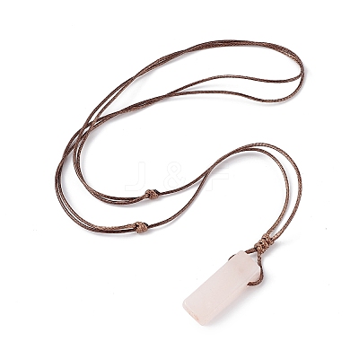 Natural Mixed Gemstone Nugget Pendant Necklace with Waxed Cord for Women NJEW-F306-01-1